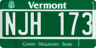 VT license plate NJH173