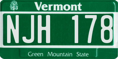 VT license plate NJH178