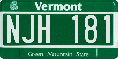 VT license plate NJH181