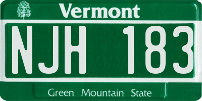VT license plate NJH183