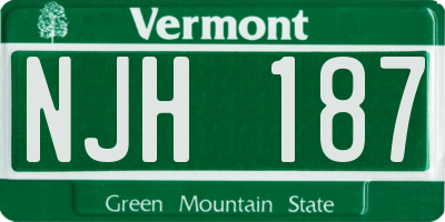 VT license plate NJH187
