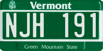 VT license plate NJH191