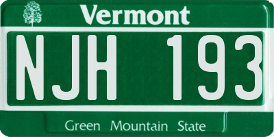 VT license plate NJH193