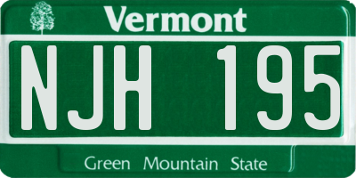 VT license plate NJH195