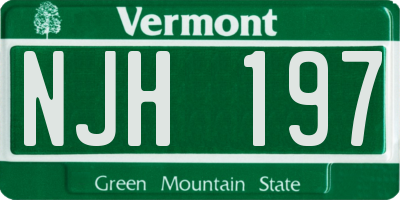 VT license plate NJH197