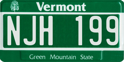 VT license plate NJH199