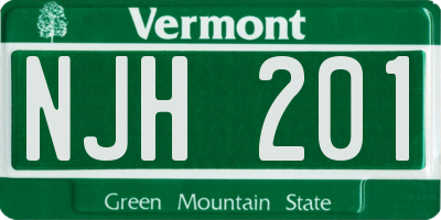 VT license plate NJH201