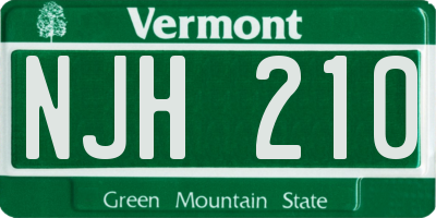 VT license plate NJH210