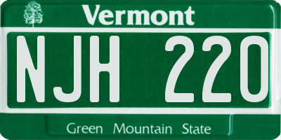 VT license plate NJH220