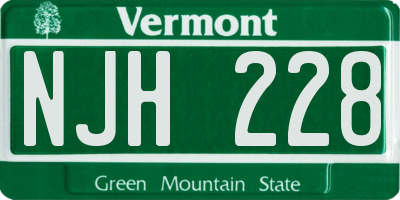 VT license plate NJH228