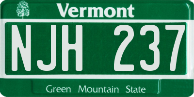 VT license plate NJH237