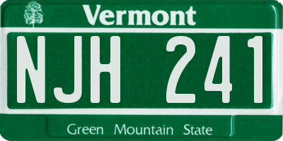 VT license plate NJH241