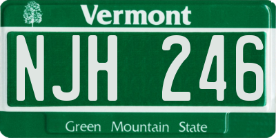 VT license plate NJH246