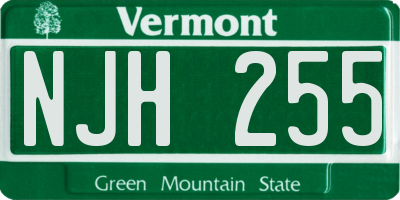 VT license plate NJH255