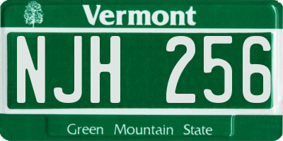 VT license plate NJH256