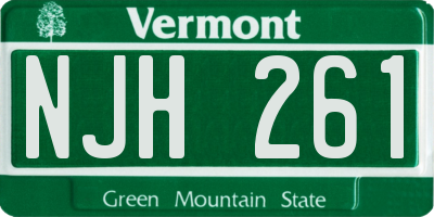 VT license plate NJH261