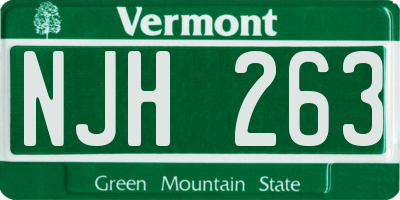 VT license plate NJH263