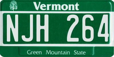 VT license plate NJH264