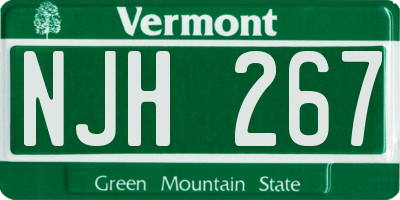 VT license plate NJH267