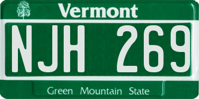 VT license plate NJH269