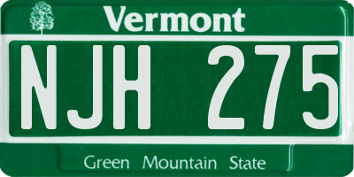 VT license plate NJH275