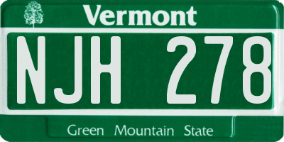 VT license plate NJH278