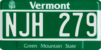 VT license plate NJH279