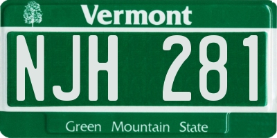 VT license plate NJH281