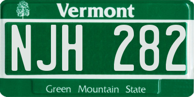 VT license plate NJH282