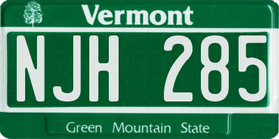 VT license plate NJH285