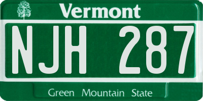 VT license plate NJH287