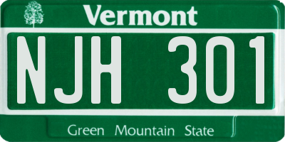 VT license plate NJH301