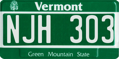 VT license plate NJH303