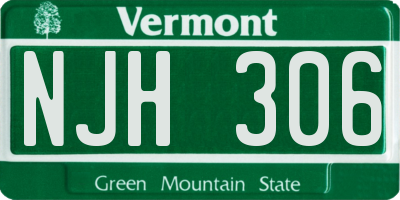VT license plate NJH306