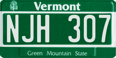 VT license plate NJH307