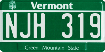 VT license plate NJH319