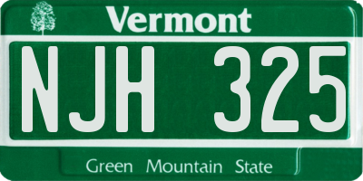 VT license plate NJH325