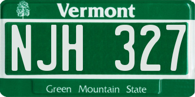 VT license plate NJH327