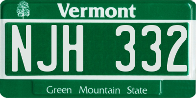 VT license plate NJH332