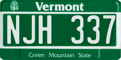 VT license plate NJH337