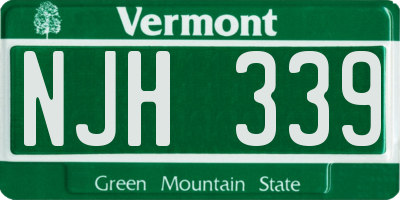 VT license plate NJH339