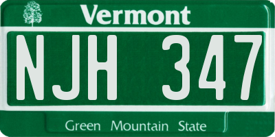 VT license plate NJH347