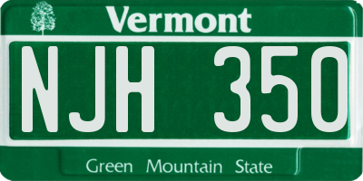 VT license plate NJH350