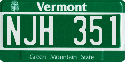 VT license plate NJH351