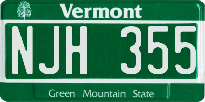 VT license plate NJH355