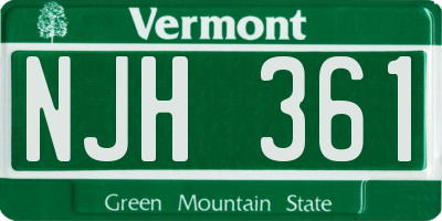 VT license plate NJH361