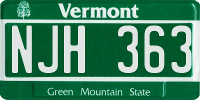 VT license plate NJH363
