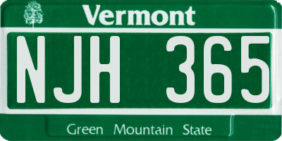 VT license plate NJH365