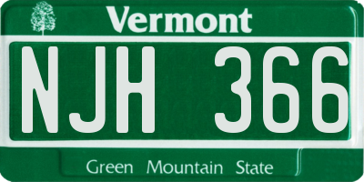 VT license plate NJH366