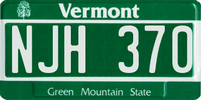 VT license plate NJH370
